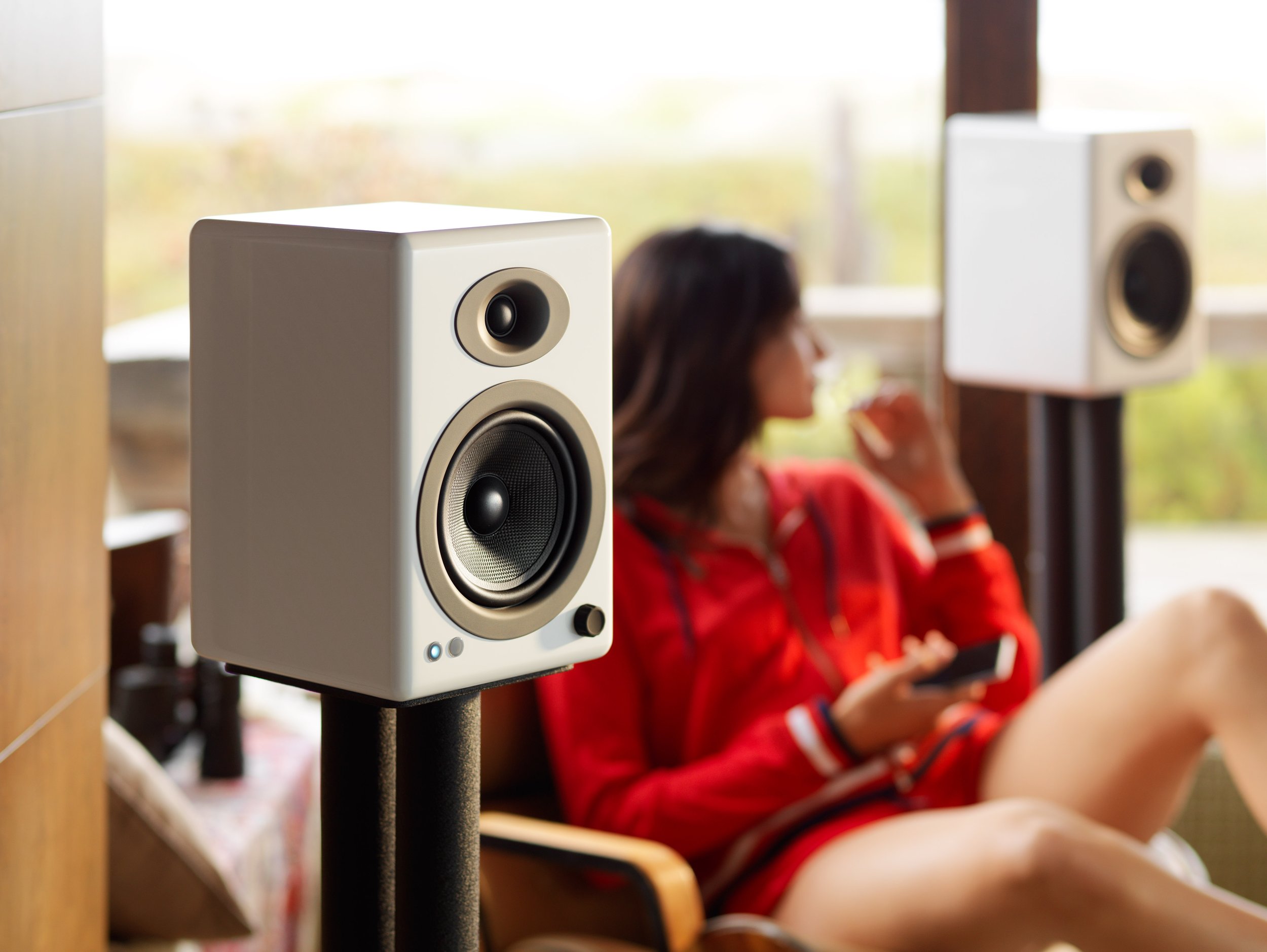 Bundle: A5+ Music System & DS2 Stands — Audioengine